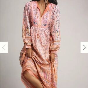 FARM Rio Farm Rio x Anthropologie Long-Sleeve Printed Maxi Dress Size Medium